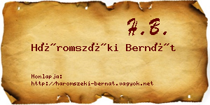 Háromszéki Bernát névjegykártya